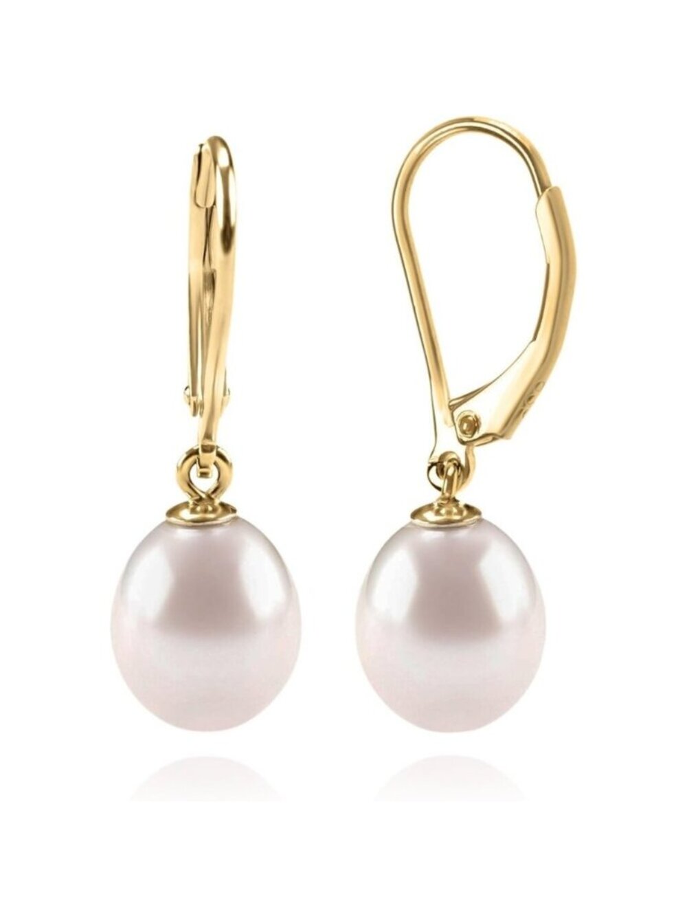 Handpicked Freshwater Cultured Pearl Earring Leverback Dangle Stud Pearl Earring